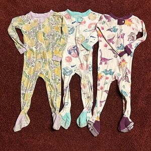 Burt's Bees Baby Dinosaur and Nature Print Footies